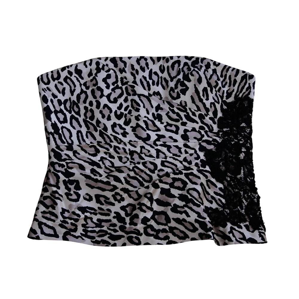 KAY UNGER Y2K SILK Animal print tube Top size 8